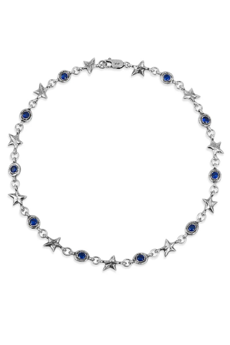 Blue Squadra Necklace Plata