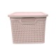 Set x2 Caja simil ratán 15 lts ROSADO