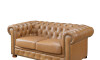 Sillón 100% Cuero - 2 Cuerpos - Chesterfield Camel
