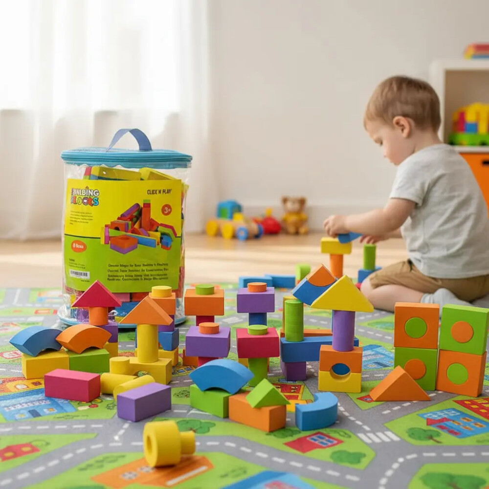 Set de bloques de goma eva multicolor 100 pcs Set de bloques de goma eva multicolor 100 pcs