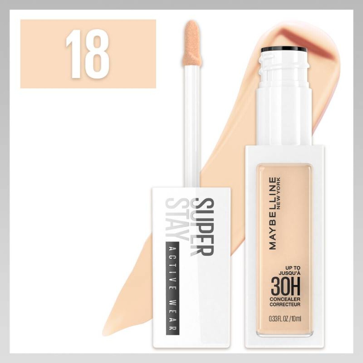 Maybelline Super Stay Corrector Líquido Active Wear Nº18 30H 10 ml | Cobertura Completa y Larga Duración 