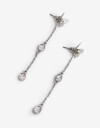 Aros Colgantes Cortos Metal Aros Argolla Metal Mariposa - Plateado Rodio