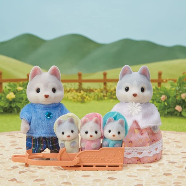 Sylvanian Families Husky Familia Con Trineo Trillizos Muñeco Sylvanian Families Husky Familia Con Trineo Trillizos Muñeco
