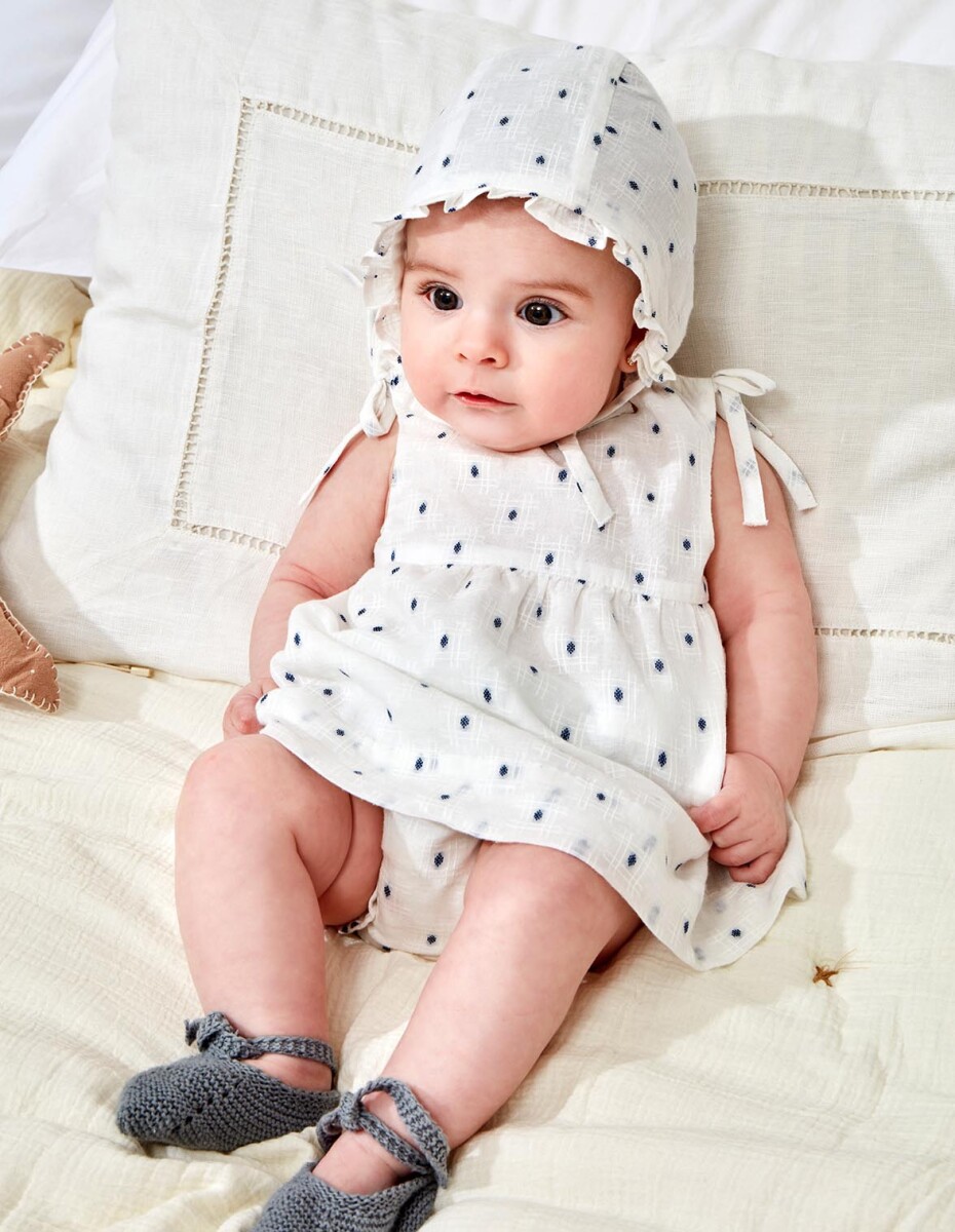 Conjunto De Vestido Dobby - Blanco 