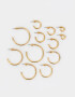Aros Argollas Set De metal Set De 6 Pares De Argollas - Dorado