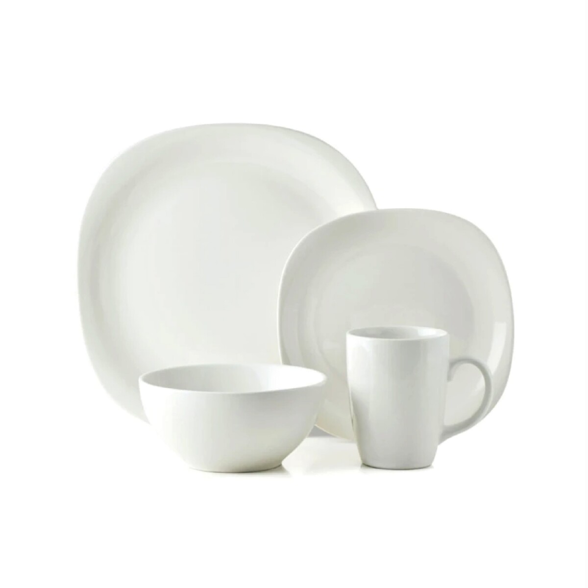 SET 16 PIEZAS STONEWARE D26.5-19.5-15/330ML QUADRO WHITE THOMSON 