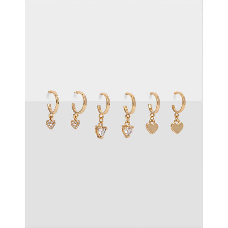 Aros Argollas Set Con cubic zirconia Dorado