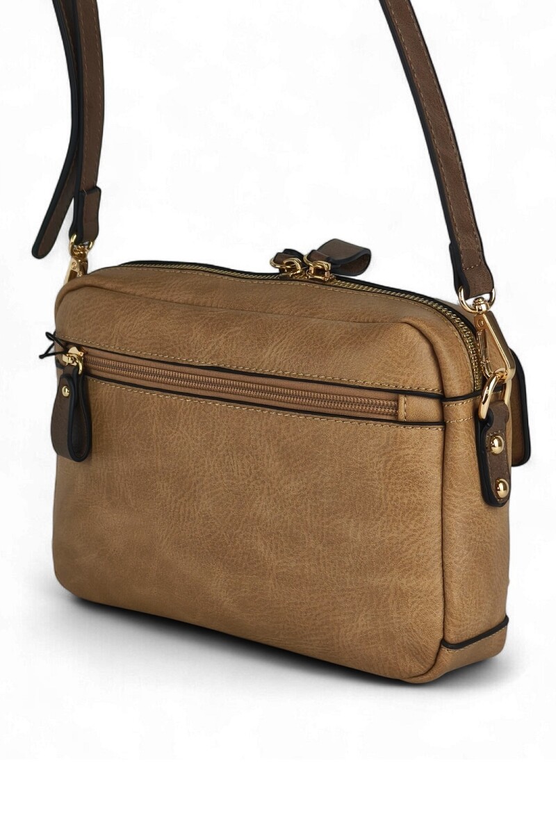 Cartera bandolera Marrón con beige