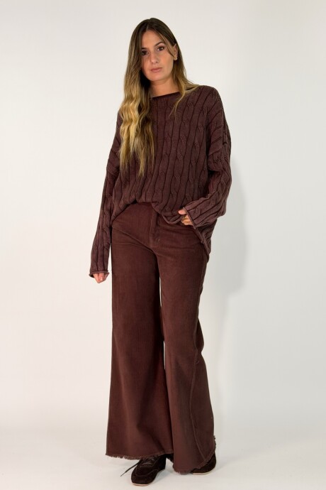 SWEATER FLORA Marron