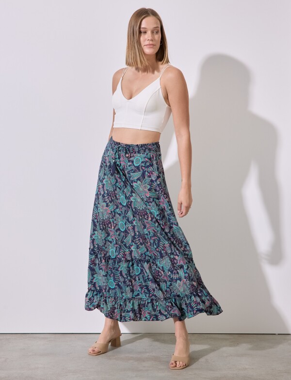 Falda Maxi Print MULTI/VERDE