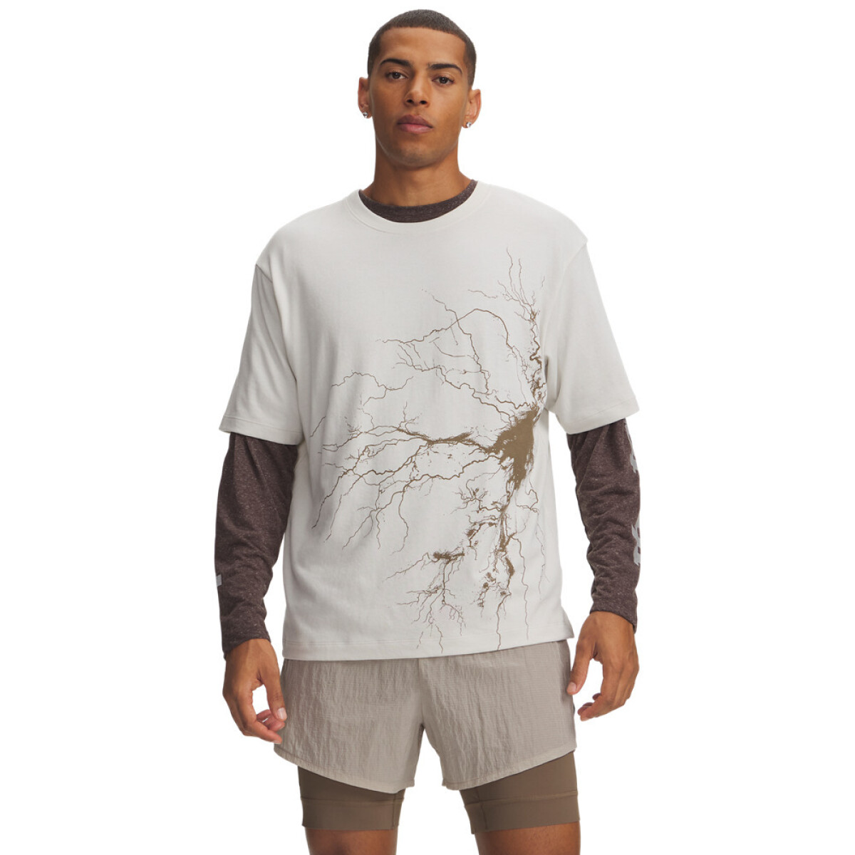 UA HB Run HW Lightning SS-WHT - WHT 