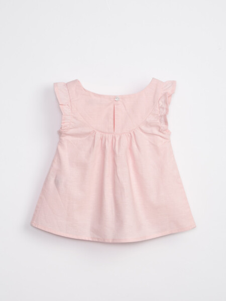 Blusa sin manga volados Rosa