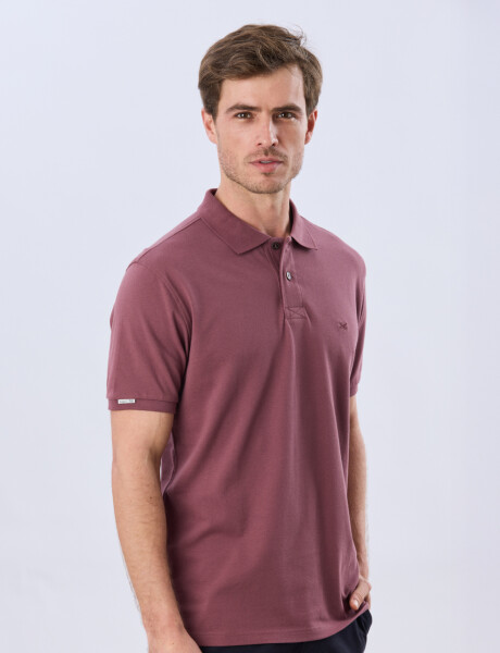 REMERA POLO LISA PIQUÉ Bordo