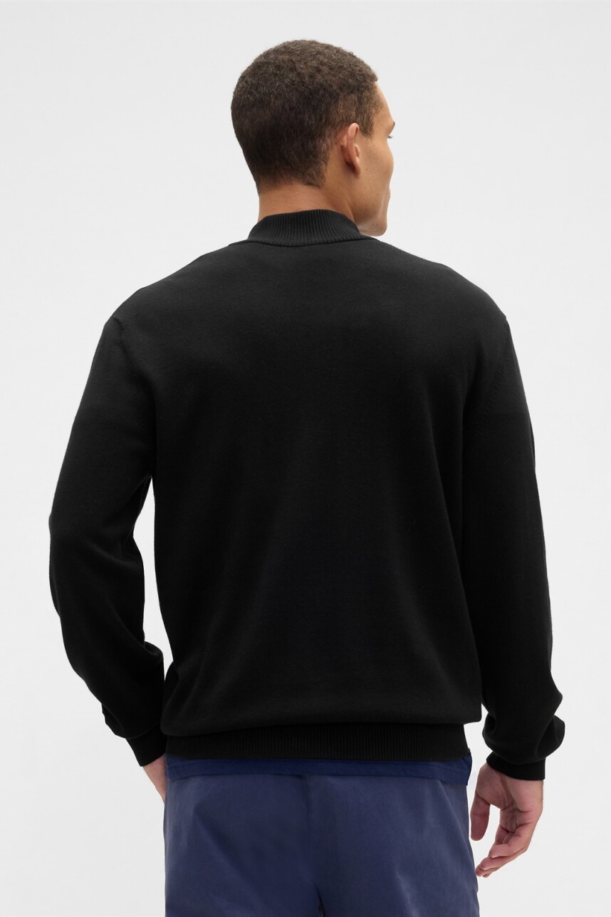 Buzo Medio Cierre Hombre True Black V2