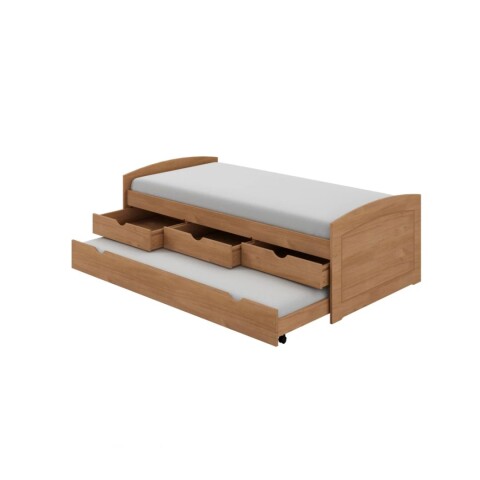 CAMA MARINERA MADERA MACIZA CON CAJONES - ULLI - MARRON ROBLES Cama Marinera Madera Maciza Con Cajones - Ulli - Marron Robles