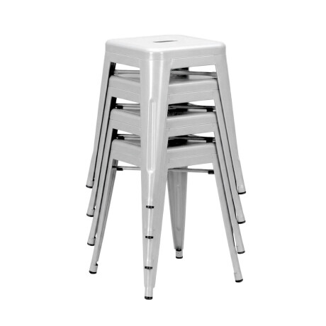 Banco Taburete Metálico Tolix Calidad Cocina Jardín Gris