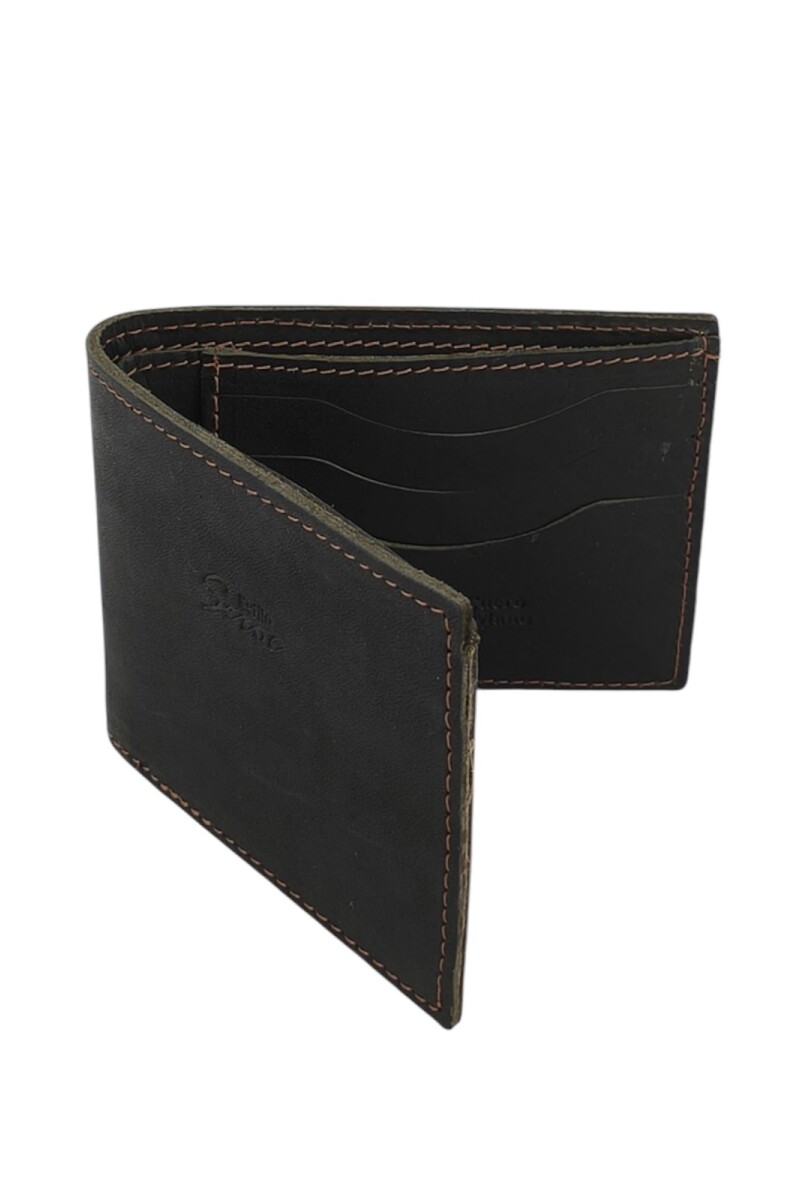 Billetera de cuero al corte Negro