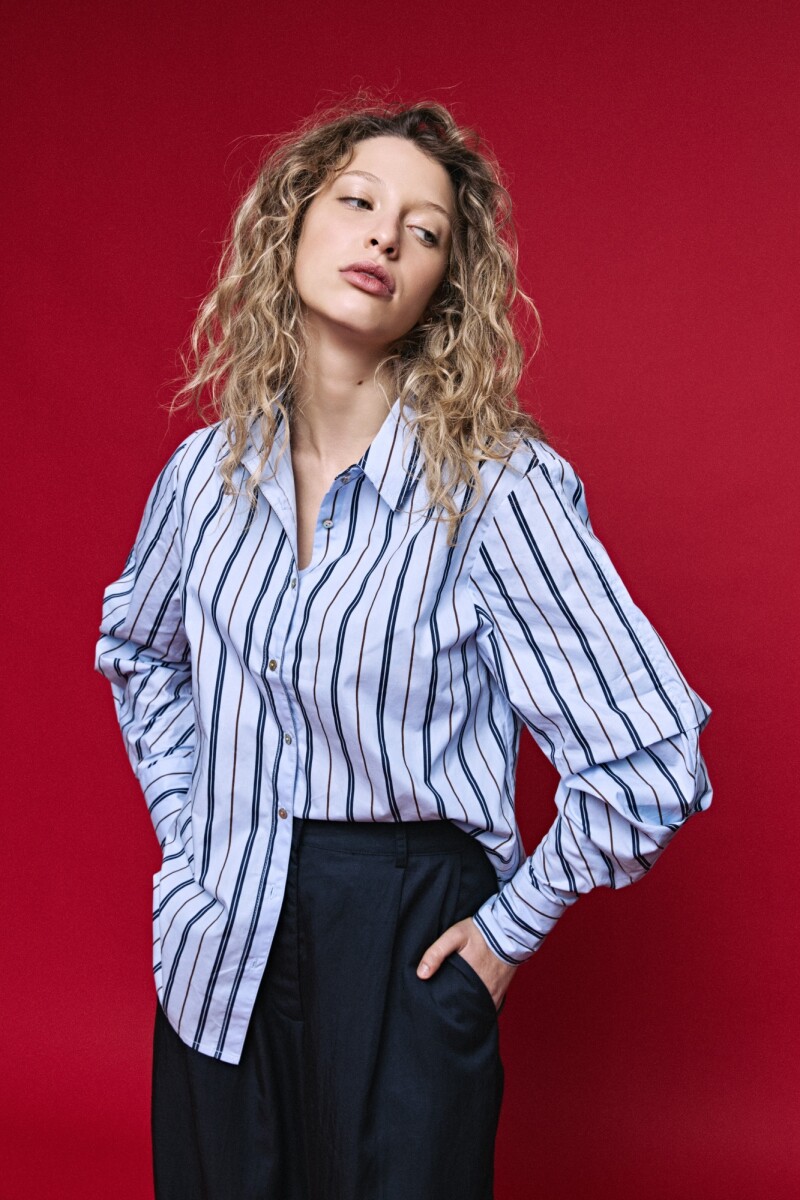 CAMISA VIÑAS Celeste