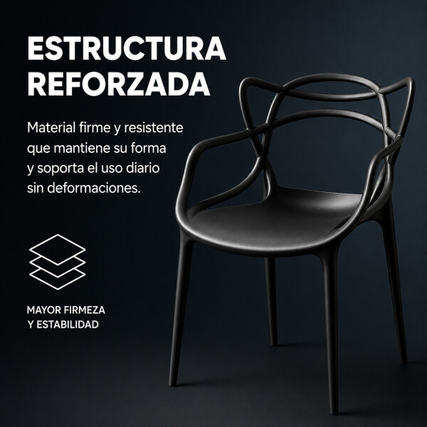 Silla de Comedor ComboHome Allegra Pack X6 Negro 1