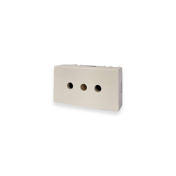 Set de 10 módulos tomacorriente 3 en línea blanche SK3452
