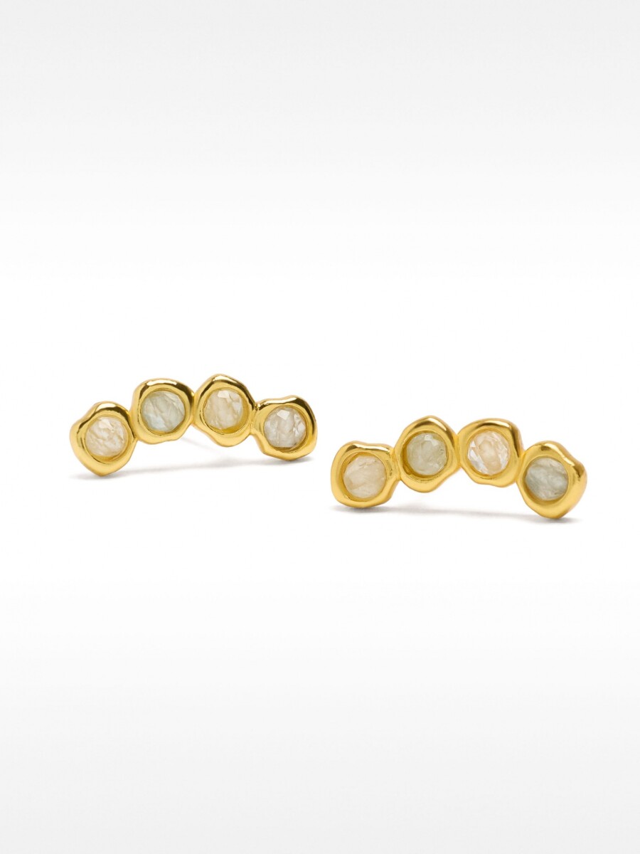 Pendientes Con Circonitas - Plata De Ley 925 verde