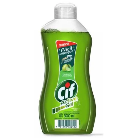 DETERGENTE LAVAVAJILLA CIF ACT. GEL 300 ML LIMON VERDE DETERGENTE LAVAVAJILLA CIF ACT. GEL 300 ML LIMON VERDE