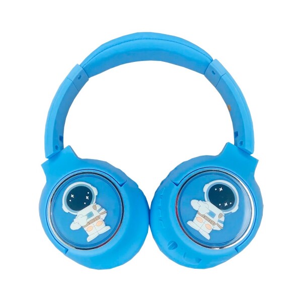 Auriculares Bluetooth Inalambricos Infantiles Rgb Astronauta Variante Color Celeste