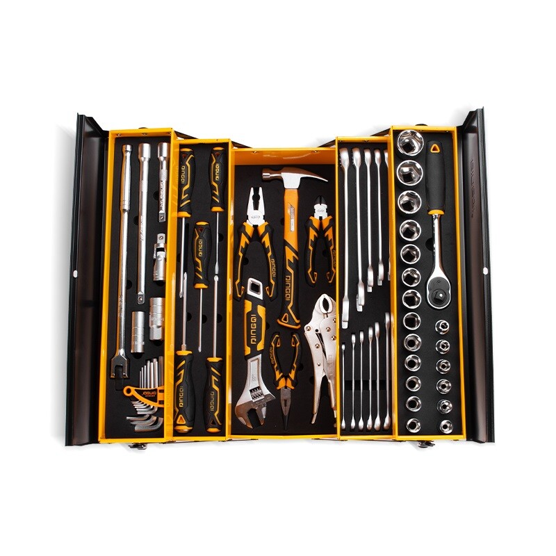 DINGQI JUEGO 59 PIEZAS HERAMIENTAS + ACCESORIOS & DADOS CR-V + CAJA METALICA Dingqi Juego 59 Piezas Heramientas + Accesorios & Dados Cr-v + Caja Metalica