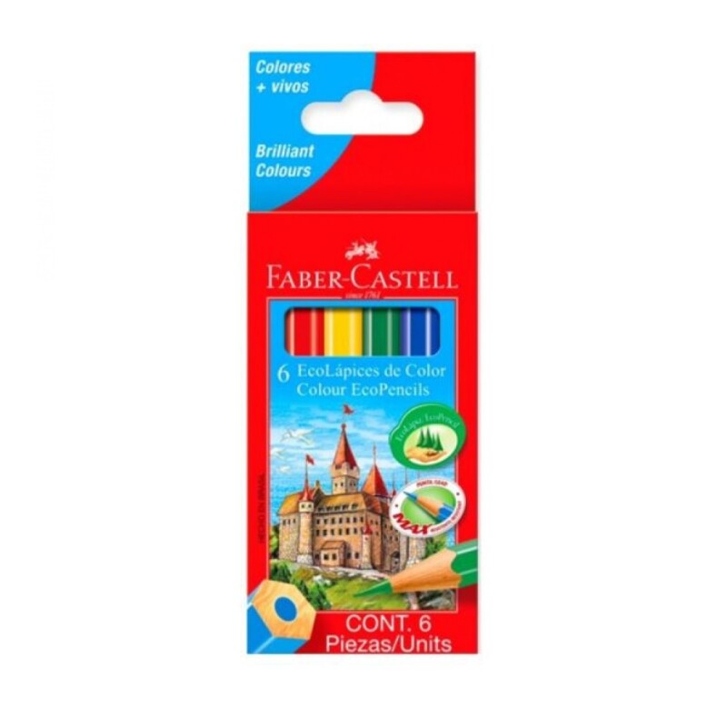 Lápices De Colores X 6 Mini Faber-Castell #Lápices De Colores Faber-Castell x 6 Mini