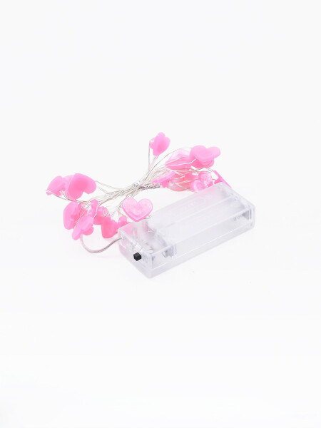 GUIA LED CORAZÓN 20 LUCES ROSADO