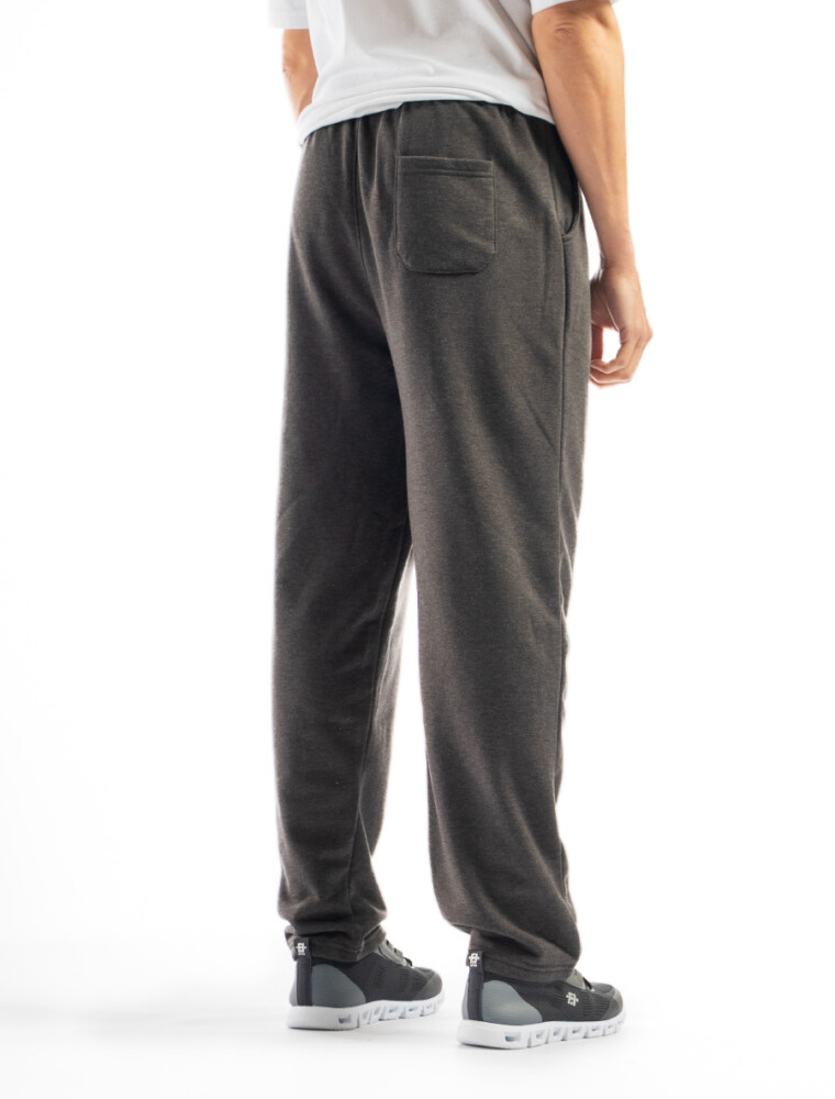 Pantalón Felpa Clásico Gris Oscuro Melange