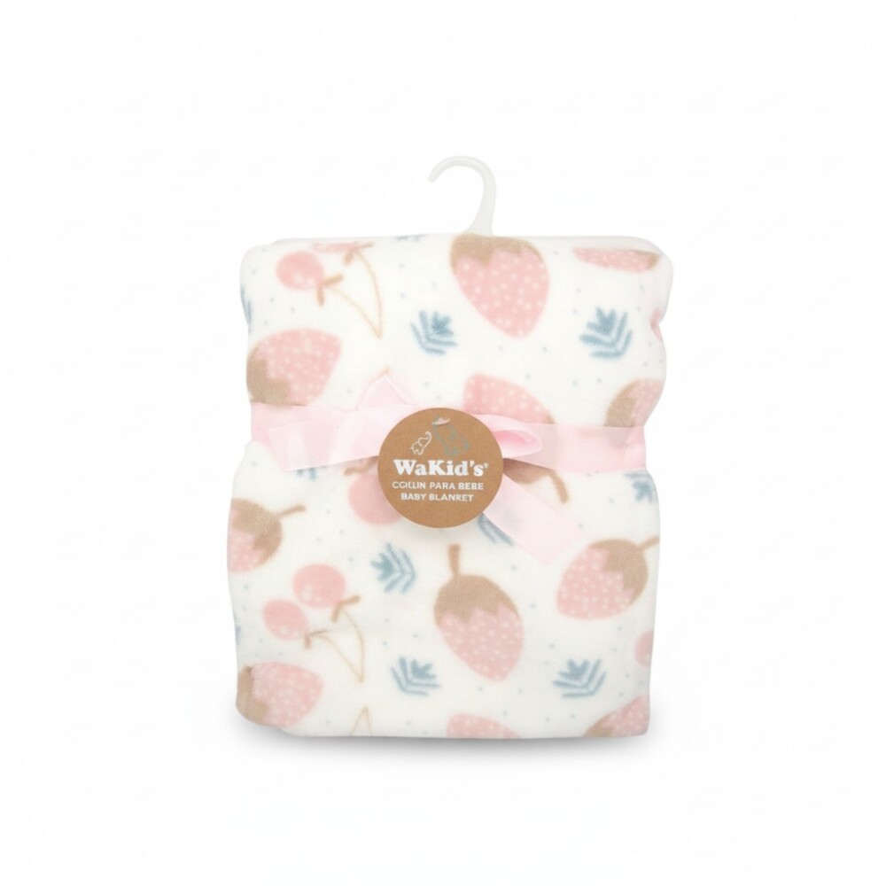 Manta fleece WAKIDS rosa blanco
