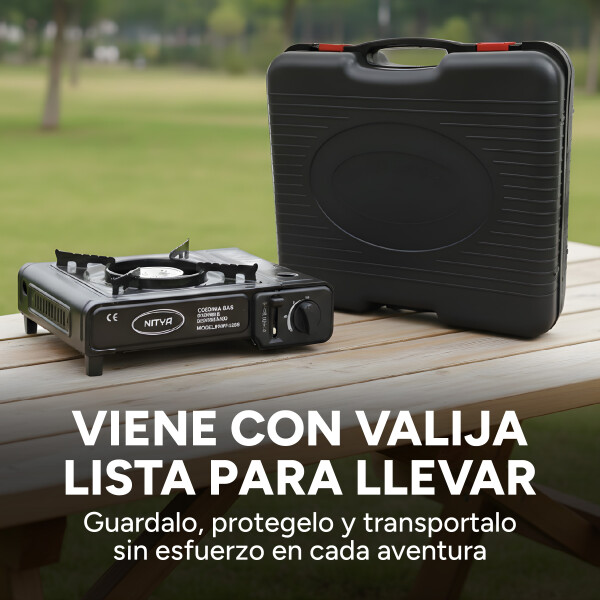 Anafe Cocina Portatil Parrilla Quemador A Gas Cocina Camping Color Negro