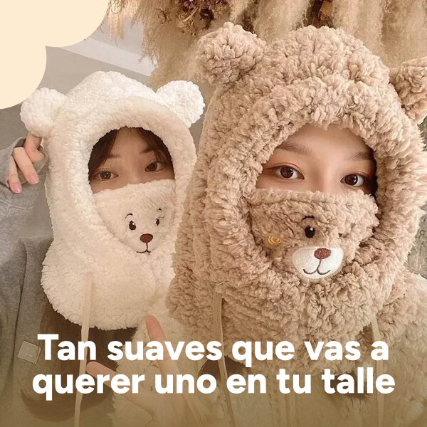 Gorro Pasa Montañas Corderito Orejas Frio Invierno Termico Variante Color Marrón Claro