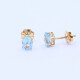 Caravanas oro 18k con topacios celestes oval. Caravanas oro 18k con topacios celestes oval.