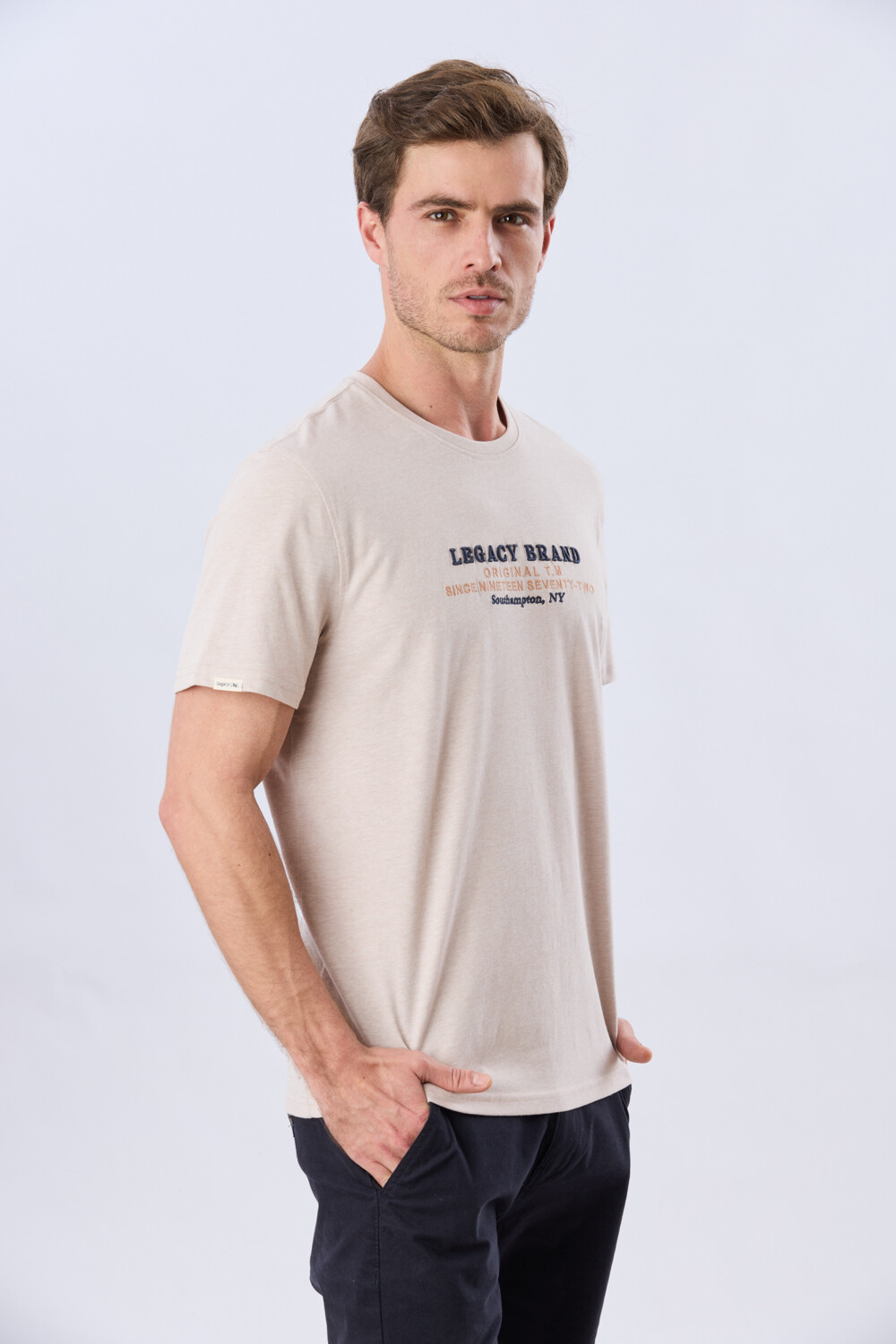 REMERA ESTAMPADA DE ALGODÓN Beige