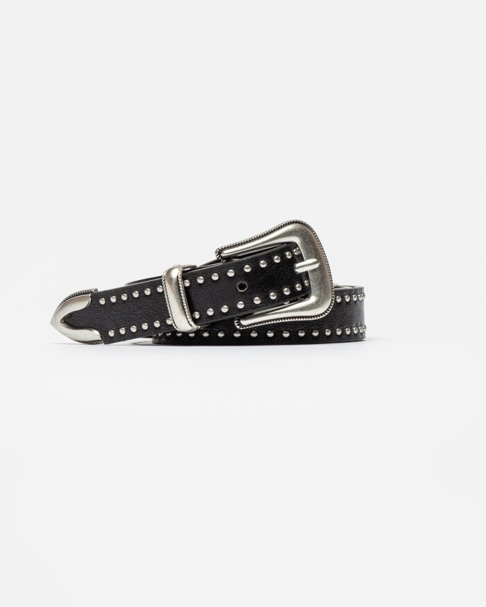 Cinturon North En Efecto Cuero Negro