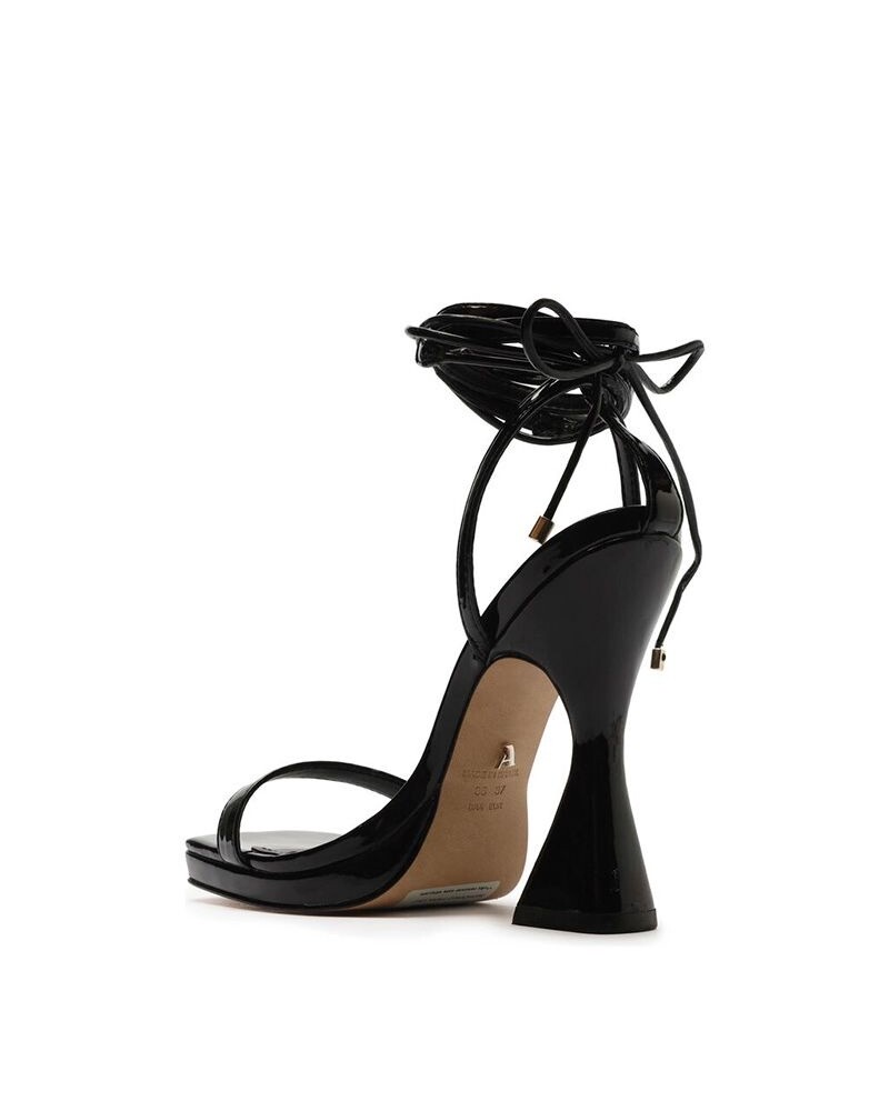 Sandalia Taco Alto Tiras Negro U
