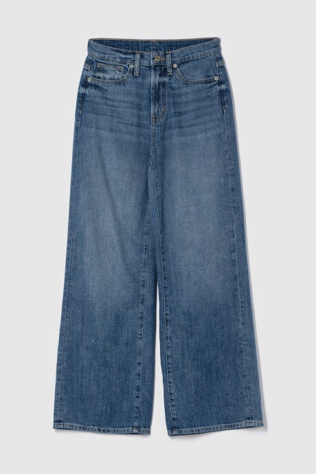 Jean Wide Leg Tiro Alto Mujer Medium Wash