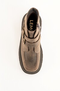 Bota Cuero Con Hebillas Vison