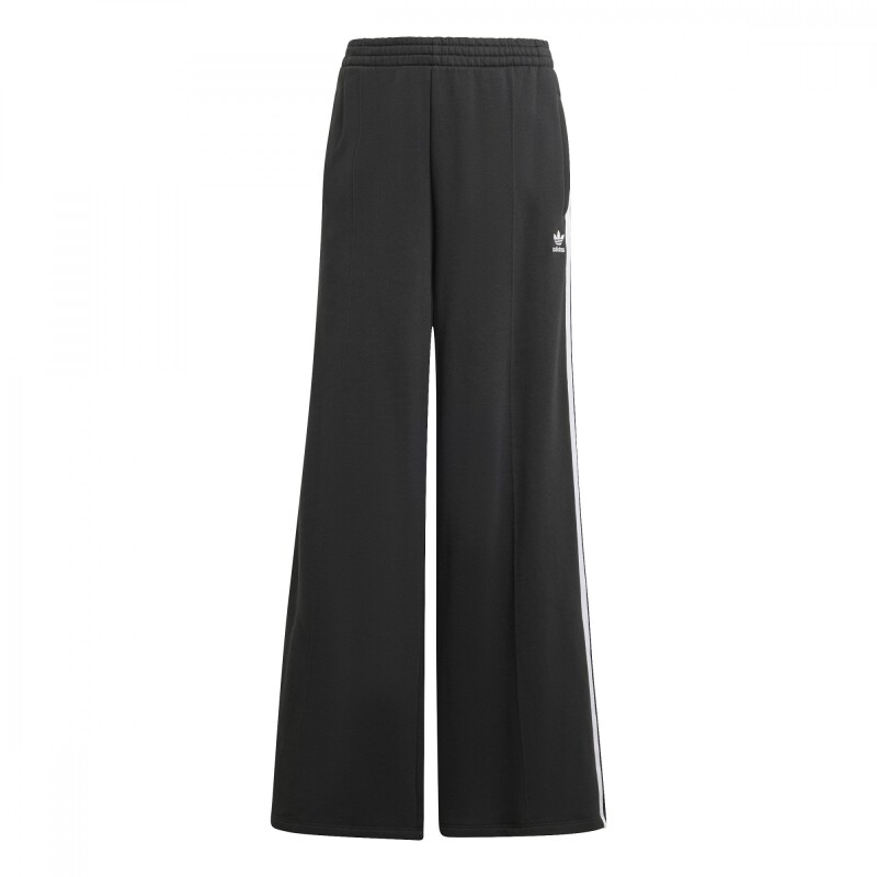 Pantalón Loose French Terry Wide Leg 3 bandas de Mujer Negro