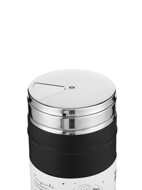 Yerbera Cilindro Negro Metalizado