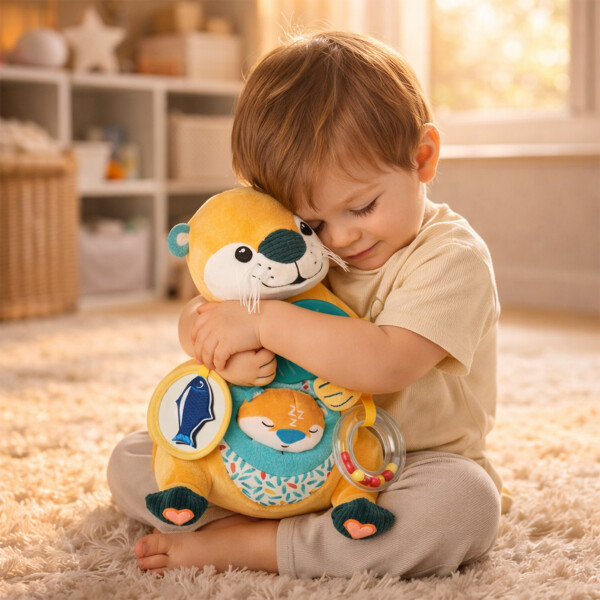 Juguete Sensorial Infantil Bebés Mamá Nutria 8 Actividades Color Amarillo