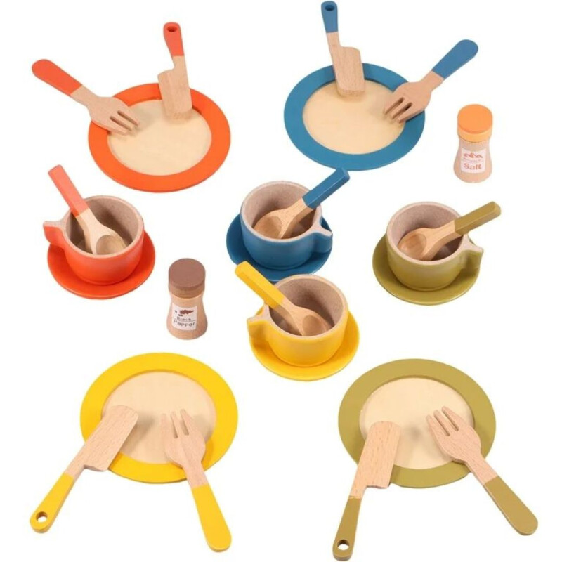 Set vajilla en madera Set Vajilla En Madera