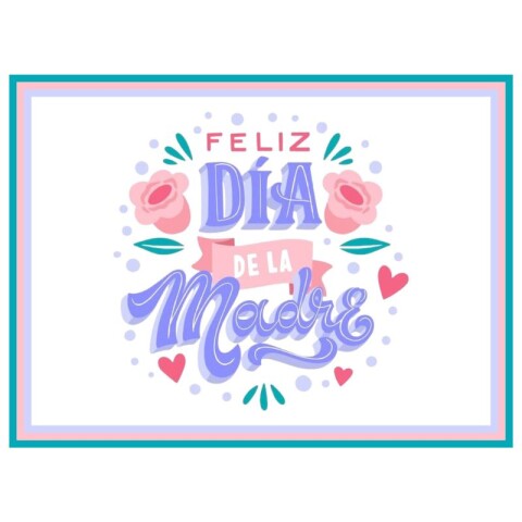 Lámina Feliz Día Mamá Vintage Rect.