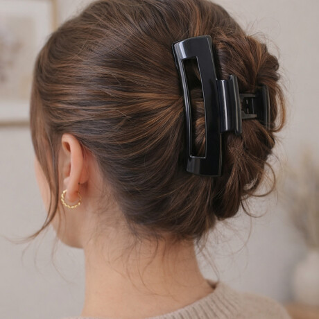 Broche pinza de pelo de silicona flexible Negro