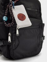 Mochila De Nylon Con Colgante negro