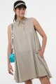VESTIDO CORTO CON CUELLO Vison