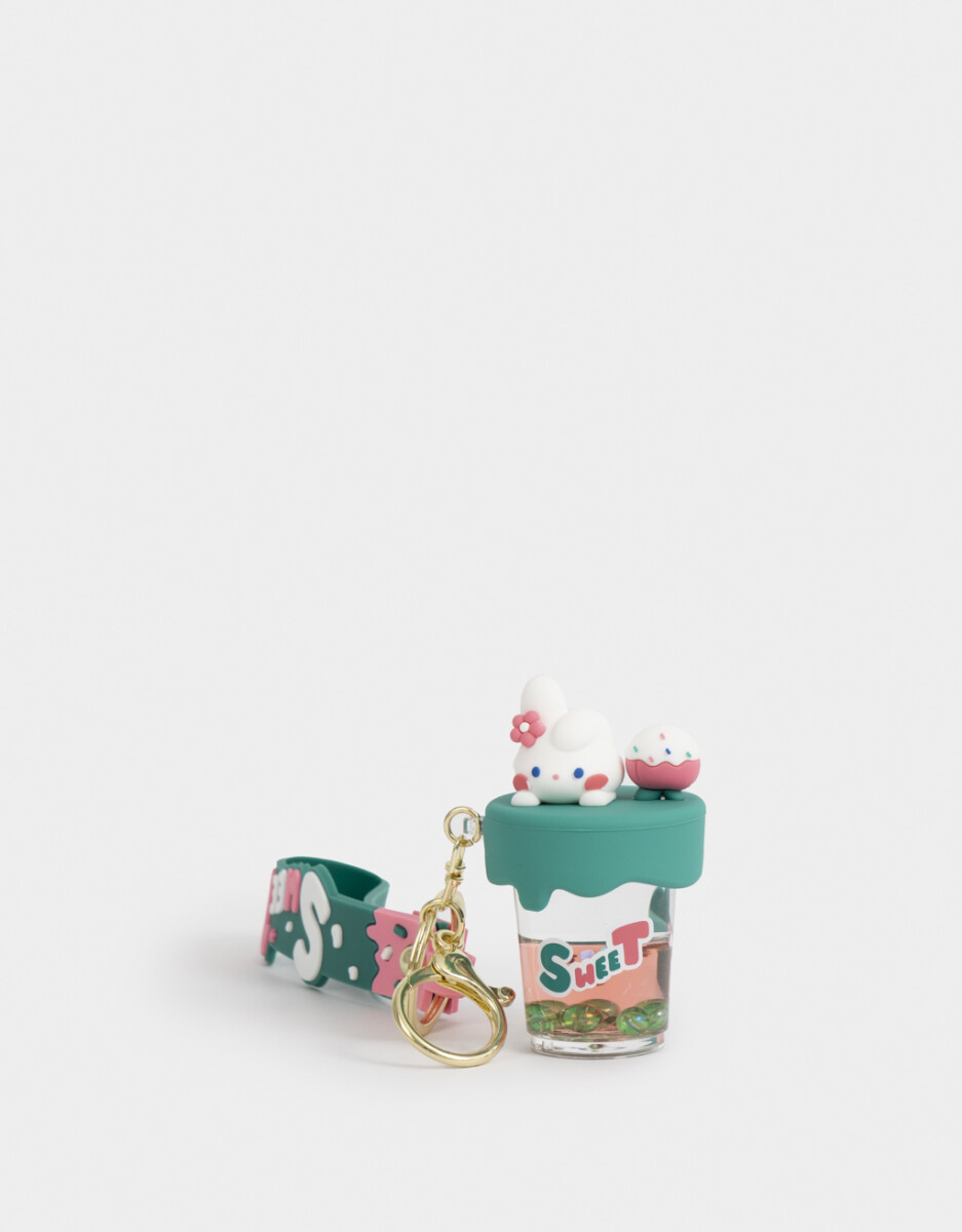 Llavero Y Charm De Agua Con Conejito 
