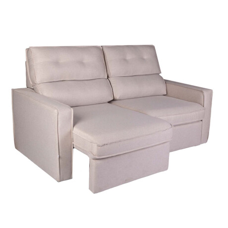 SOFA RETRACTIL 2 CUERPOS TELA NATURAL-BEIGE AMBAR BEIGE